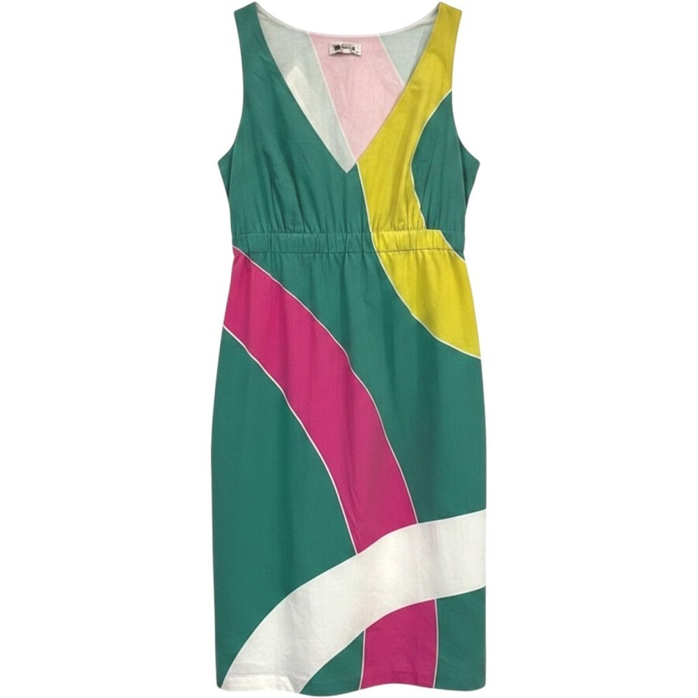 Vintage Vera Neumann Colorblock Mini Dress with Pink & Yellow Accents